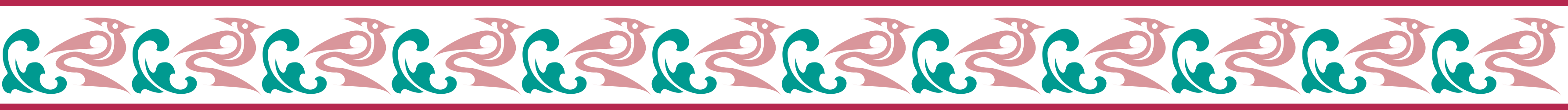 Borders with Animals and Birds - Elegant Pink and Green Striped Clipart