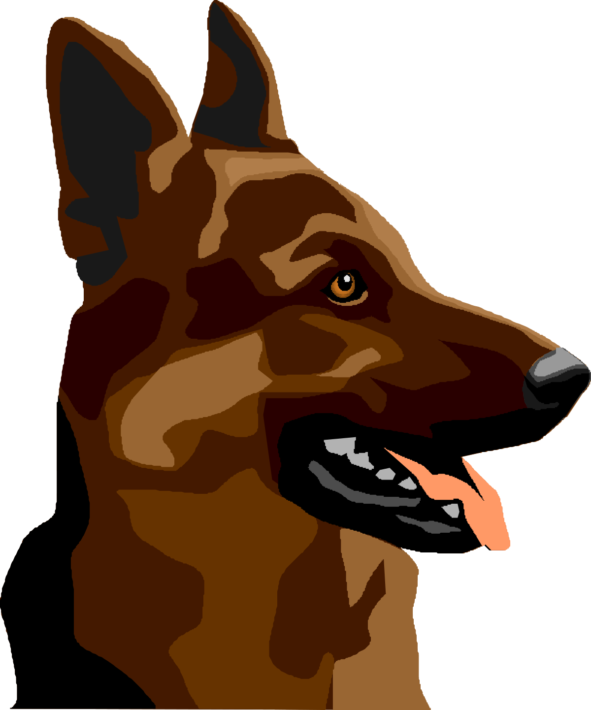 a dog with a black background clip art png transparent Dog Clipart on Black Background - Stunning Canine Illustrations