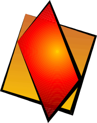 Red and Yellow Diamond Clipart on Black Background - Bold Borders