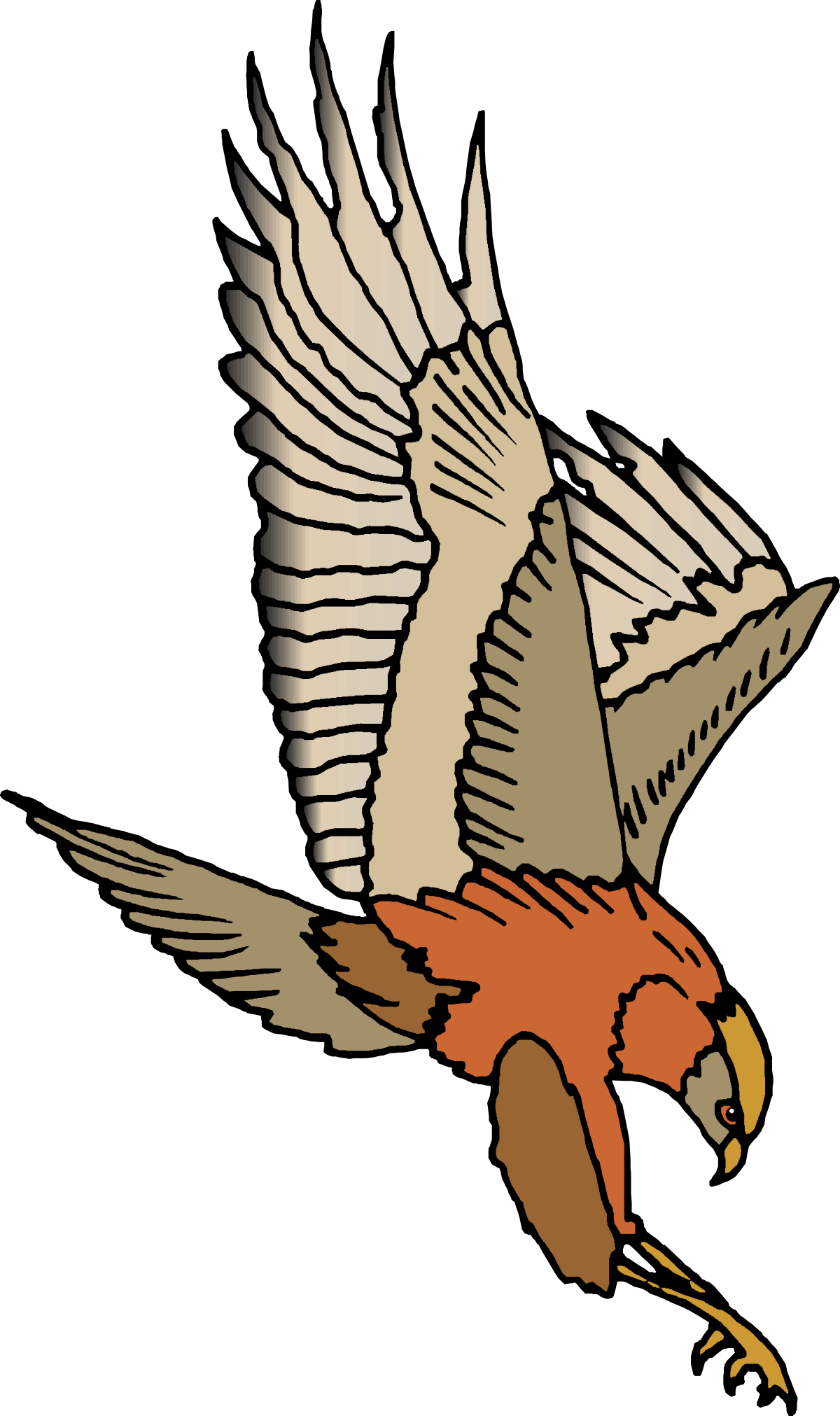 Bird Flying with Wings Spread - Dynamic Clipart for Nature Scenes