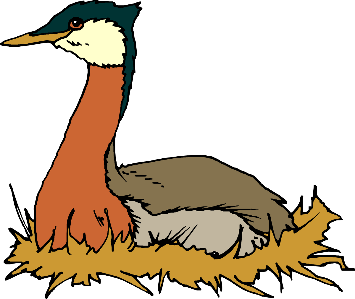 Bird Sitting on the Ground Clipart - Serene Nature Scene