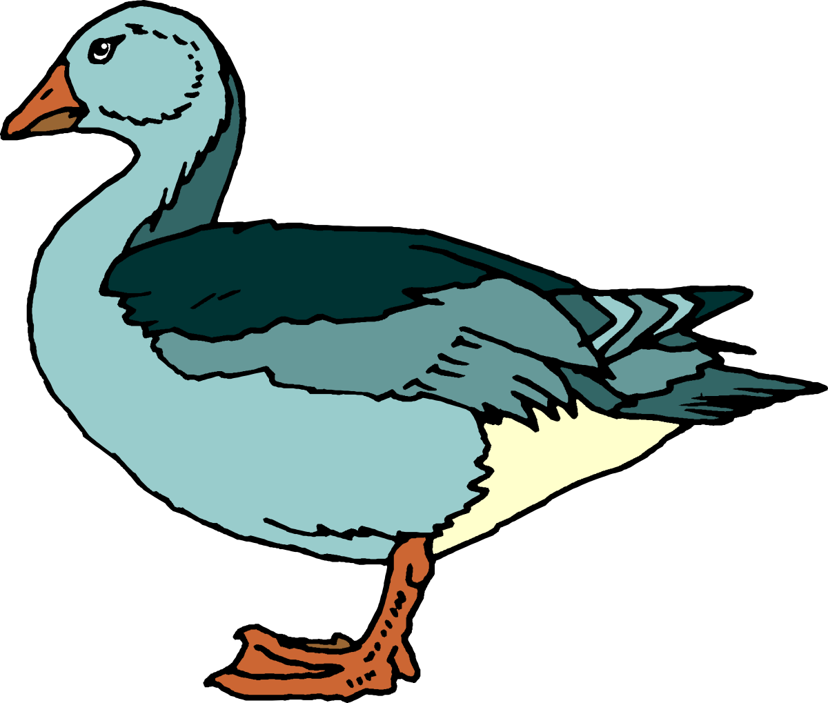 Duck Clipart on Black Background - Vibrant and Eye-Catching Design
