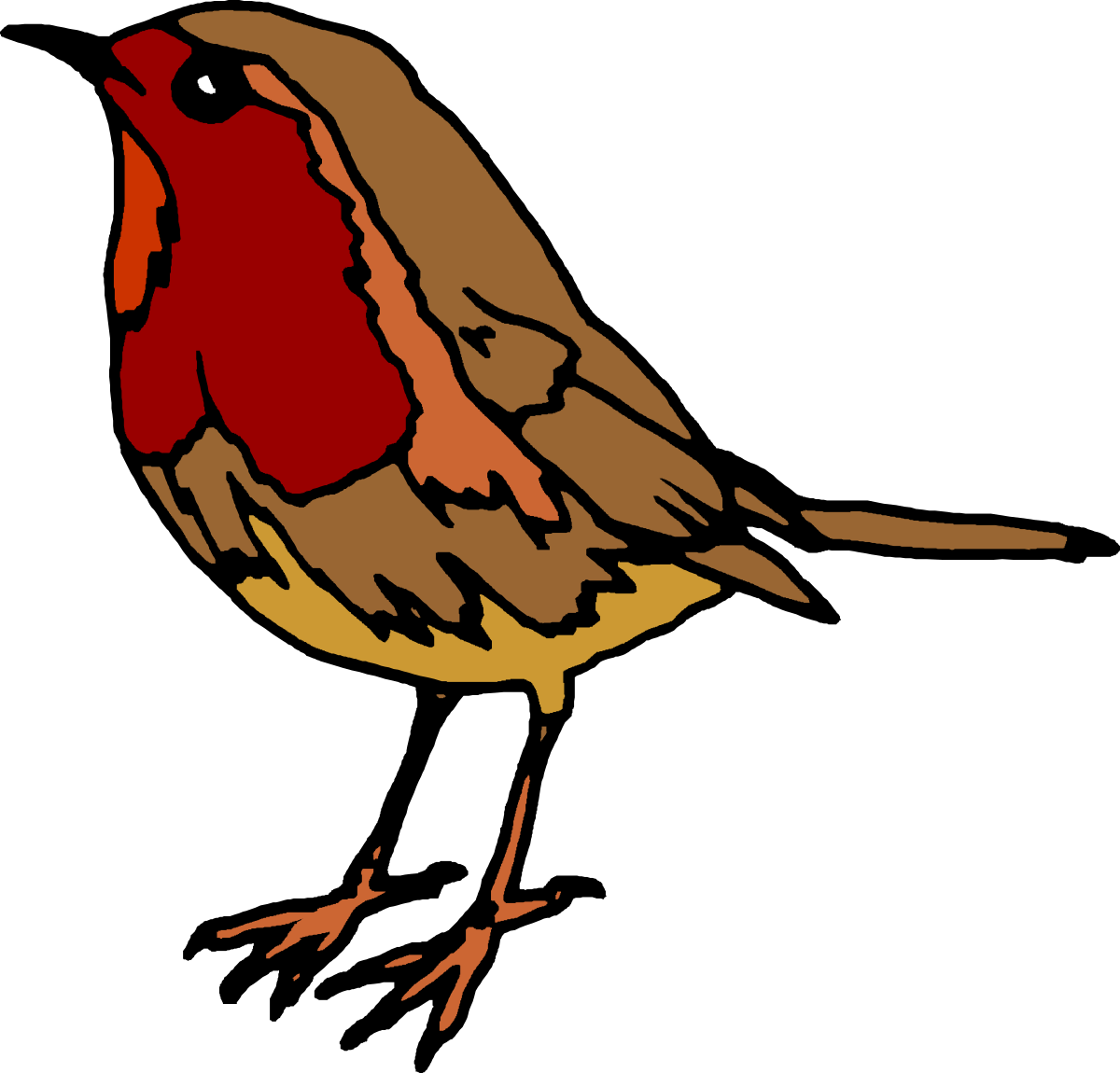 Red-Breasted Bird Clipart on Black Background - Vibrant and Stunning Visuals