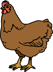 Brown Chicken with Red Beak Clipart - Perfect for Farm Themes