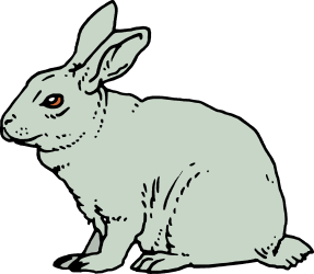 Rabbit Sitting on the Ground Clipart for Creative Projects