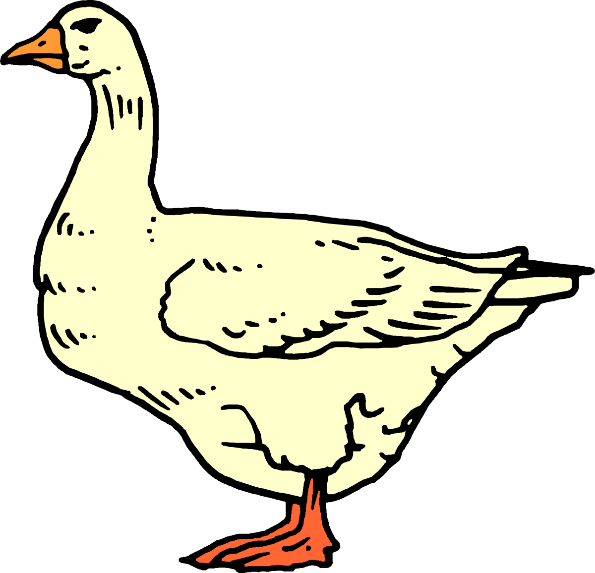 a white duck with orange feet clip art png transparent White Duck with Orange Feet Clipart for Nature Themes