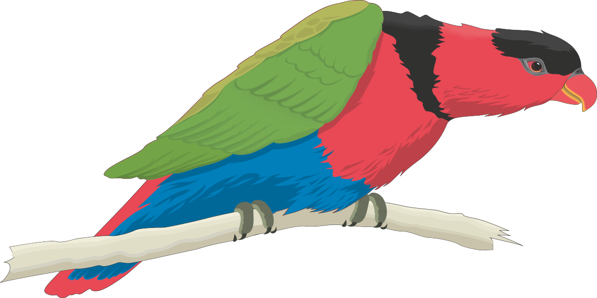 a colorful bird sitting on a branch clip art png transparent Colorful Bird on Branch Clipart - Vibrant Nature Illustration