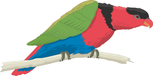 Colorful Bird on Branch Clipart - Vibrant Nature Illustration