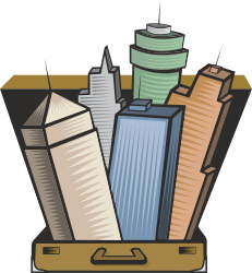 Suitcase with Papers and Cup Clipart - Ideal for Travel & Business Designs