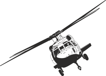 Helicopter Flying in the Sky - Stunning Black Background Clipart