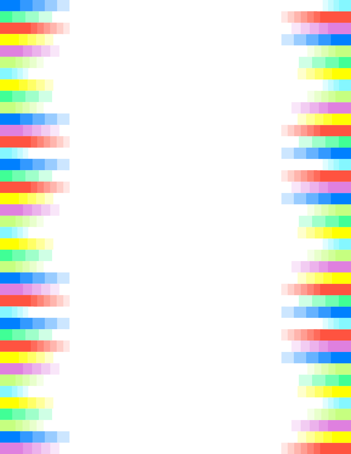 Rainbow Colored Line Clipart on Black Background - Vibrant Borders for Creative Projects