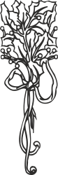 Tree Clipart: Black and White Drawing of a Beautiful Bouquet Design