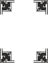 Black and White Square Frame Borders  Elegant Oriental Clipart