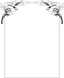 Elegant Black and White Floral Frame Clipart - Borders and Plants