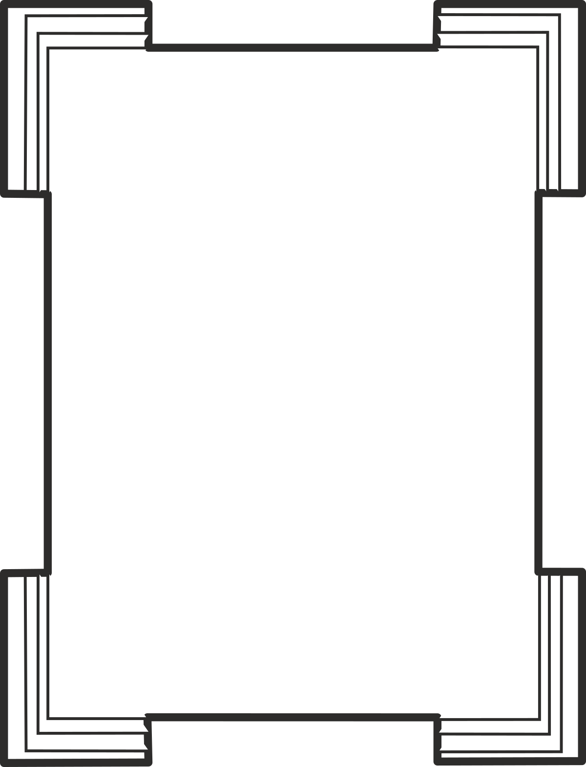 Elegant Floral Borders and Frames - Square Design Clipart