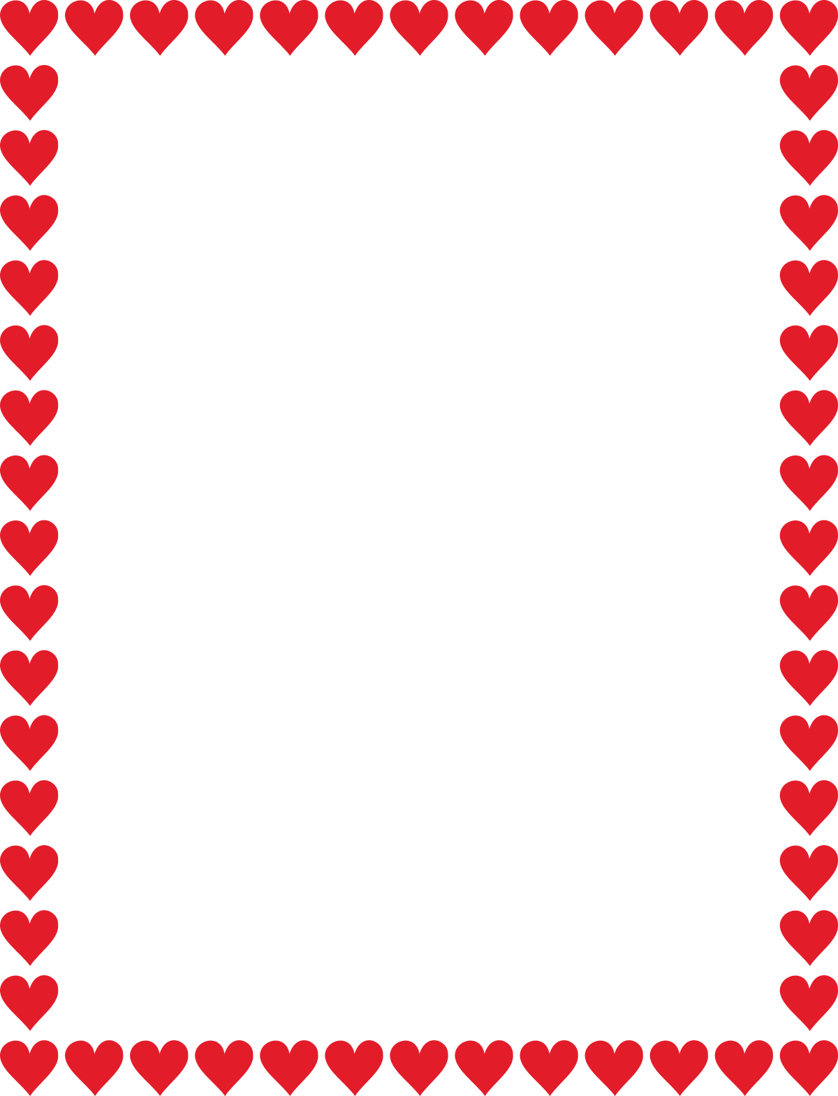 Heart Borders Clipart - Festive Square Frame for Holiday Designs