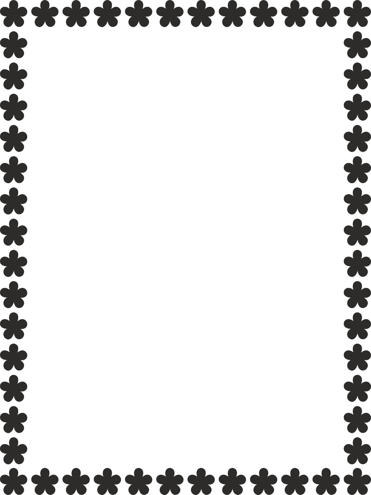 Elegant Black and White Flower Borders Clipart for Creative Designs