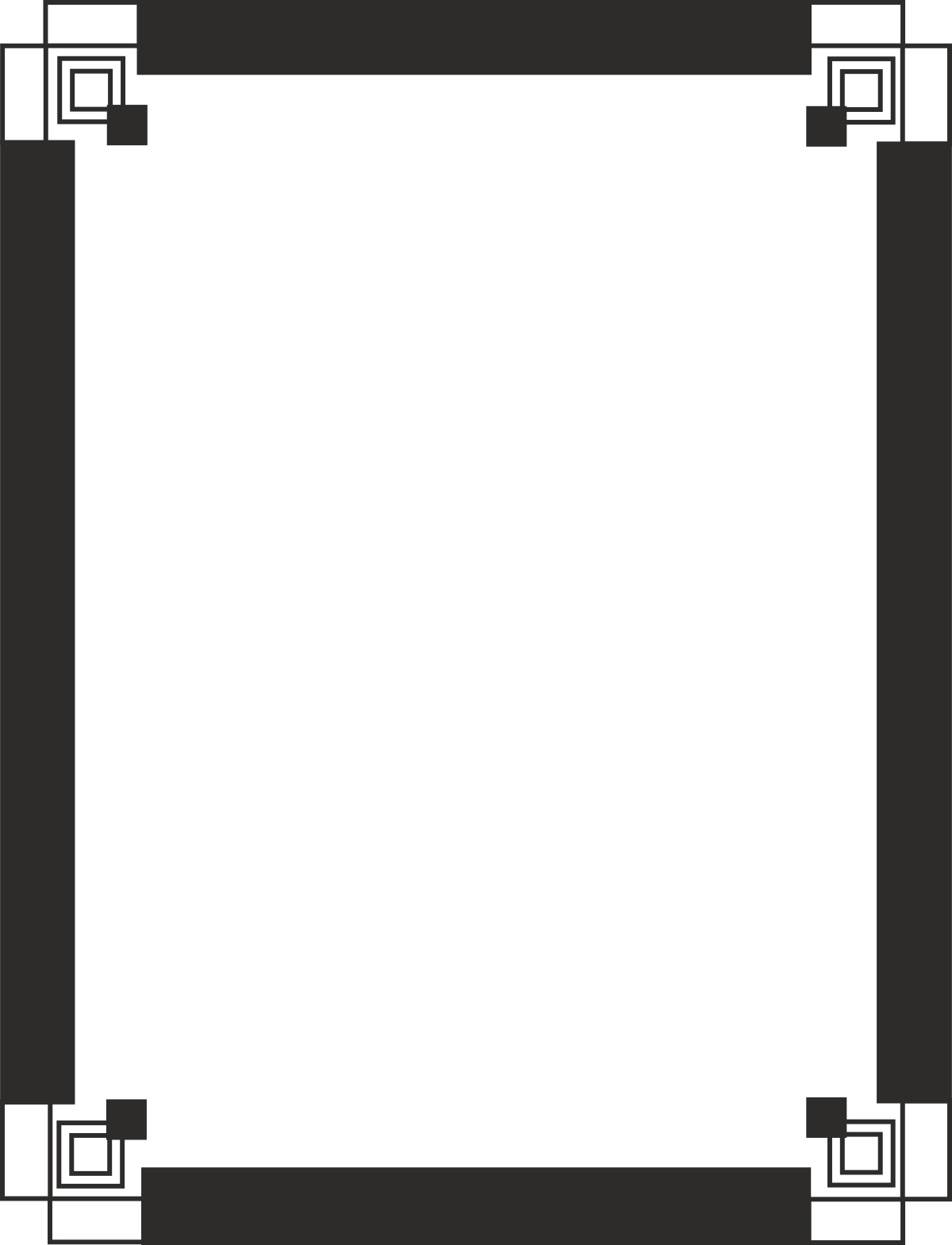 a black and white frame with a square border clip art png transparent Black and White Square Border Clipart - Stylish Frames and Shapes