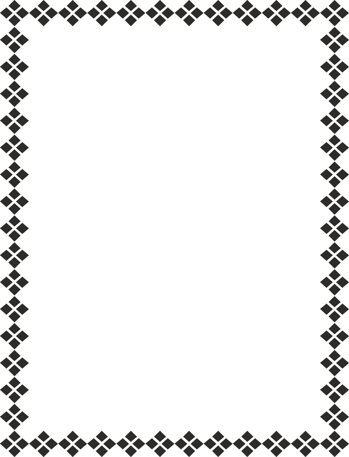 Elegant Black and White Diamond Pattern Square Frame Clipart