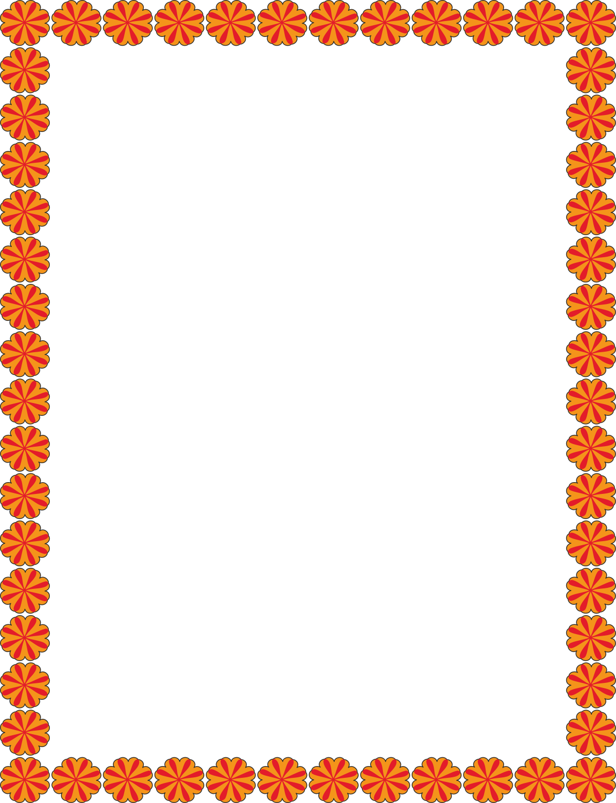 Floral Pattern Square Frame Clipart - Elegant Borders for Creative Projects