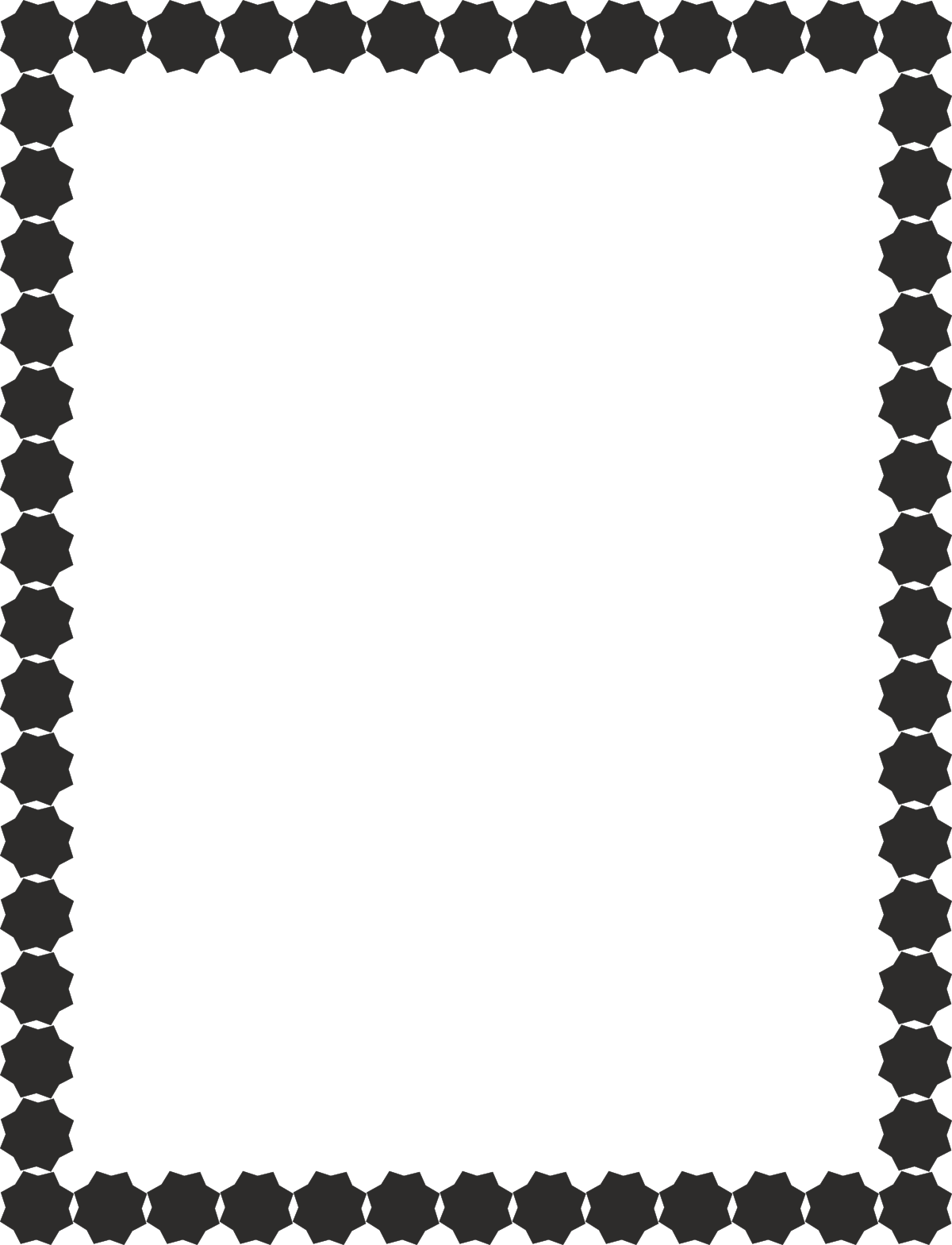 Elegant Black and White Square Frame with Floral Patterns - Clipart