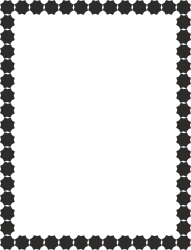 Elegant Black and White Square Frame with Floral Patterns - Clipart