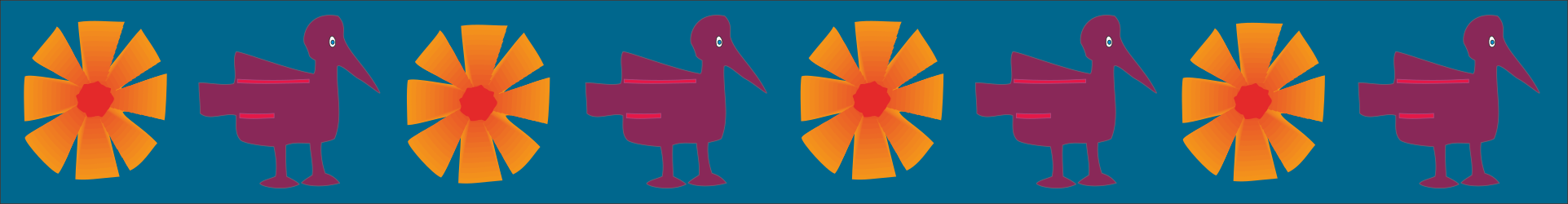 Africa-Themed Clipart Border Design with Vibrant Blue, Orange, and Red Lines