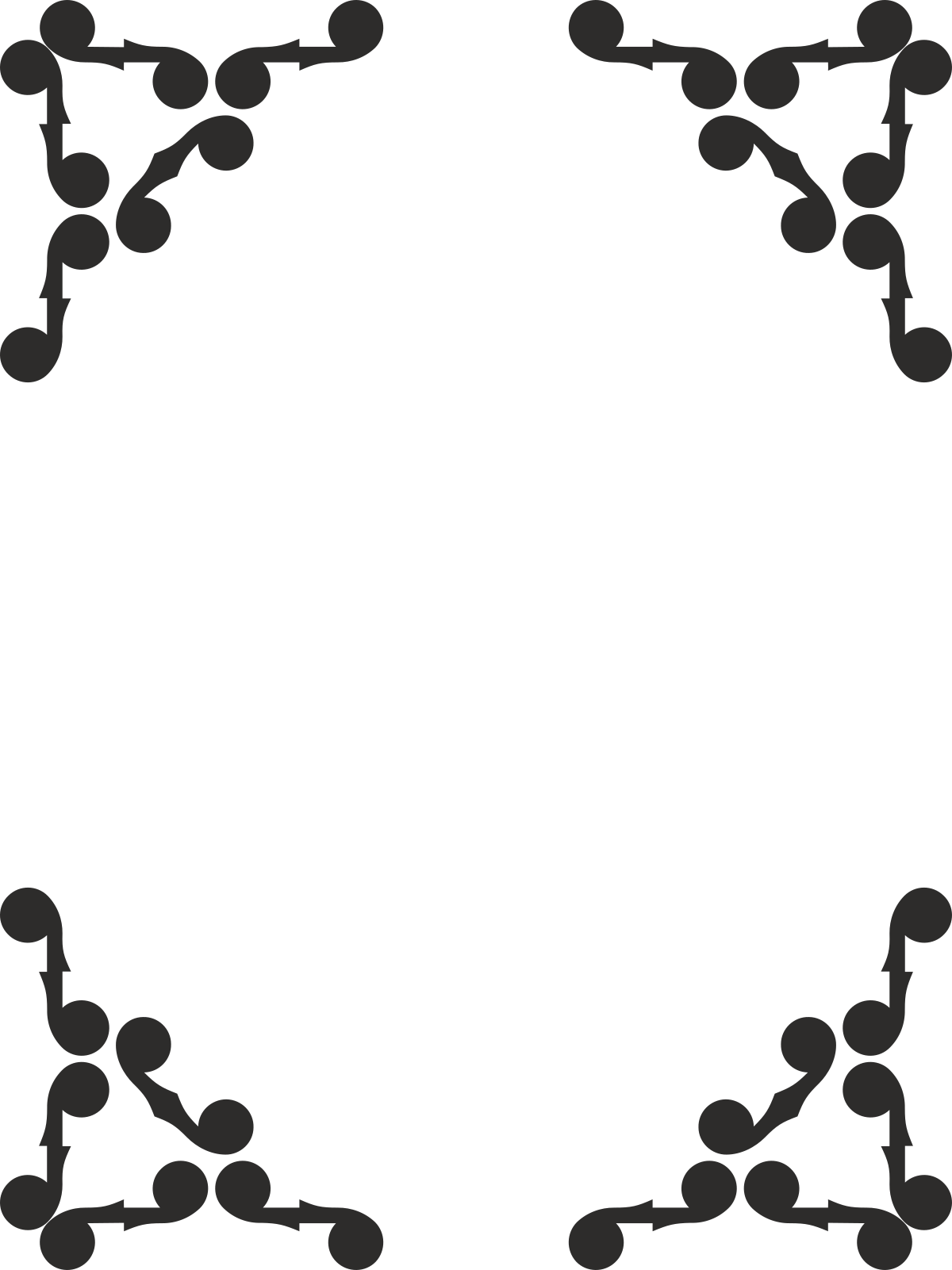 Borders and Corners Clipart: Stylish Black and White Circular Patterns