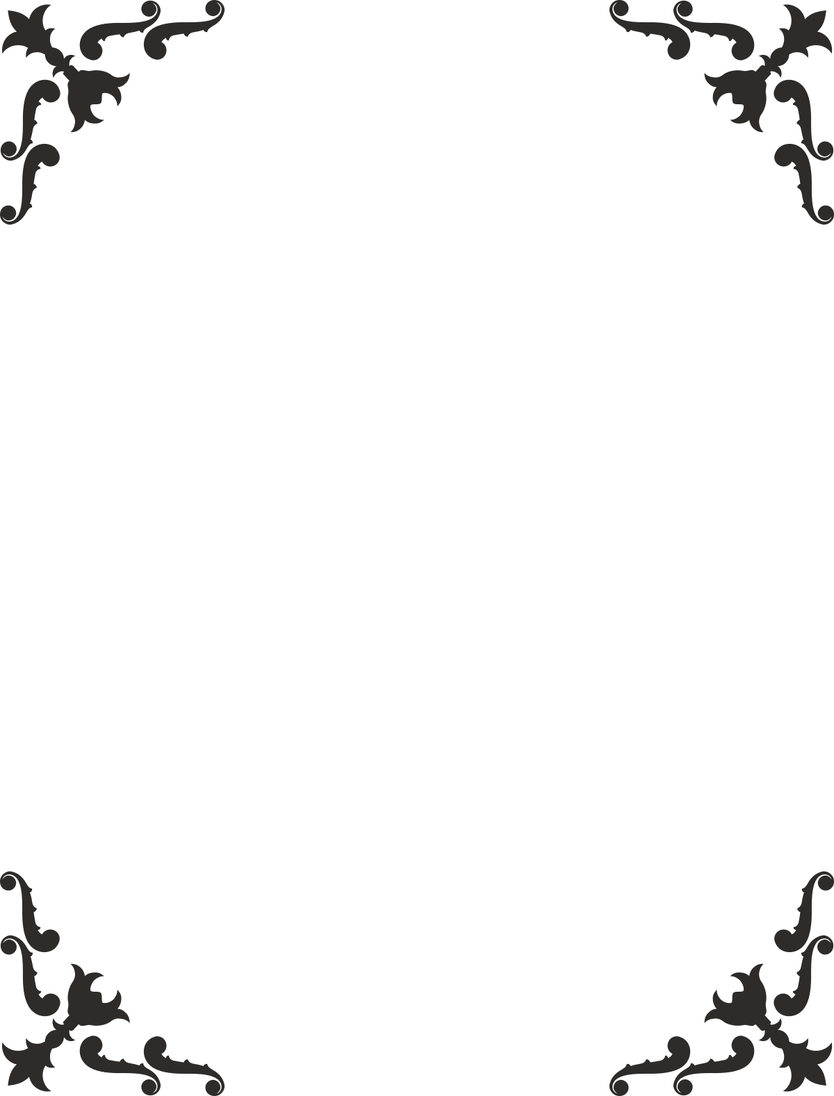 Black and White Floral Frame Clipart - Elegant Borders and Corners Design