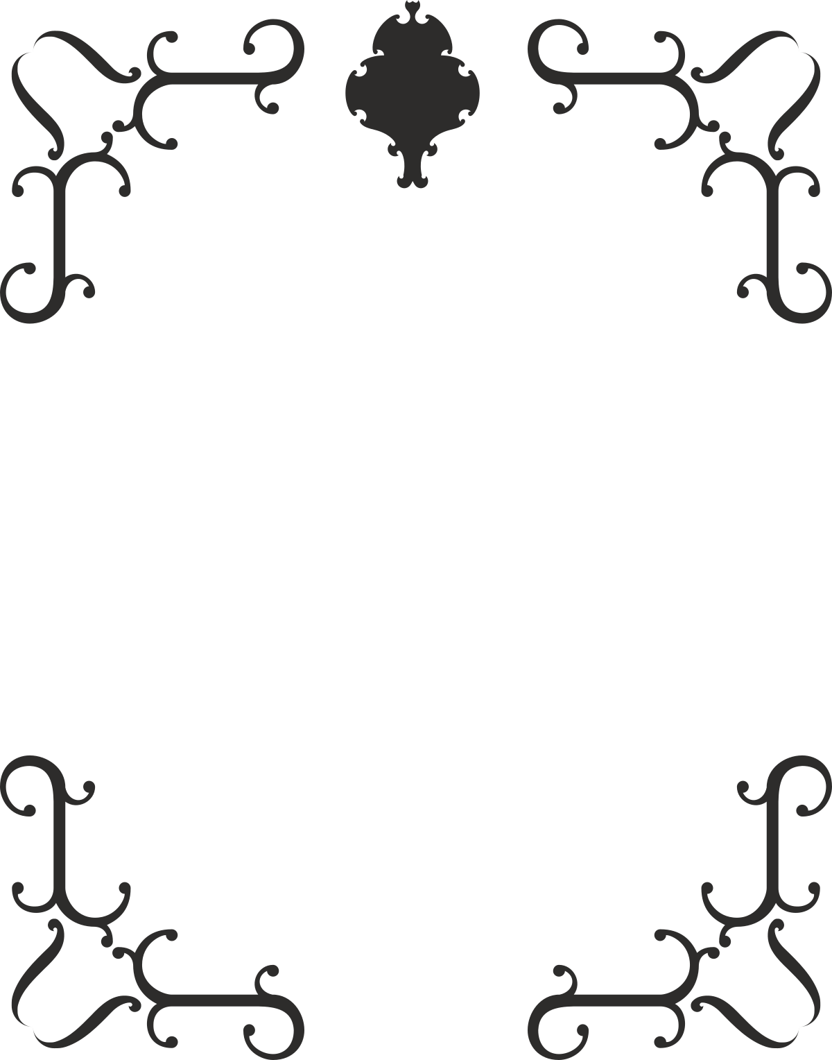 Elegant Black and White Borders and Corners Clipart for Creative Designs