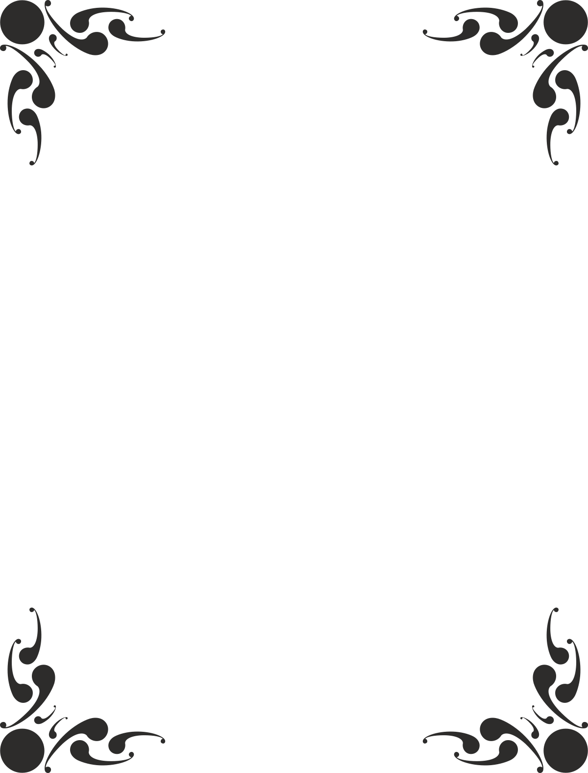 Black and White Floral Frame Clipart - Elegant Borders and Corners Design
