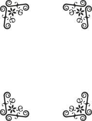 Elegant Black and White Borders with Scrolls - Stunning Plant Clipart