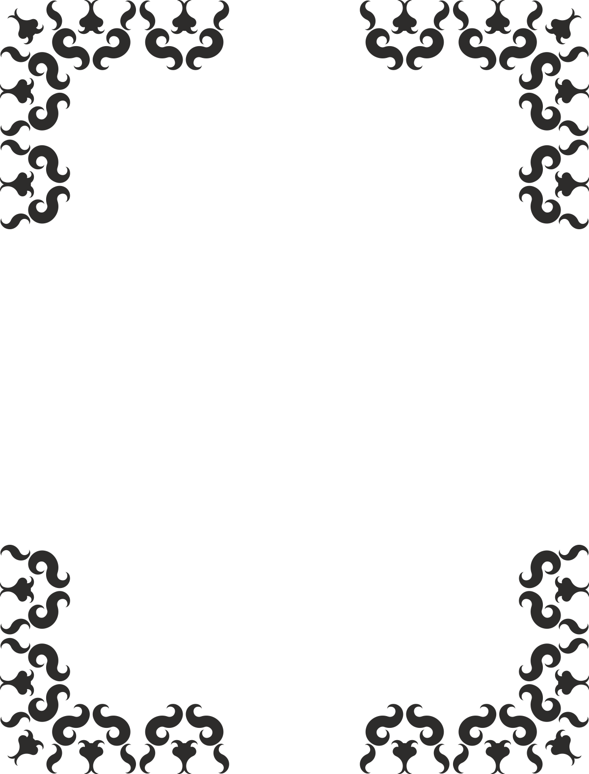 Elegant Black and White Borders and Corners Clipart for Creative Designs