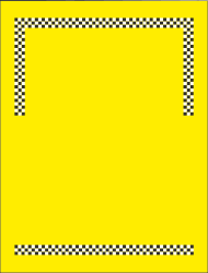 Borders and Frames Clipart: Stylish Checkered Triangle and Yellow Square Designs