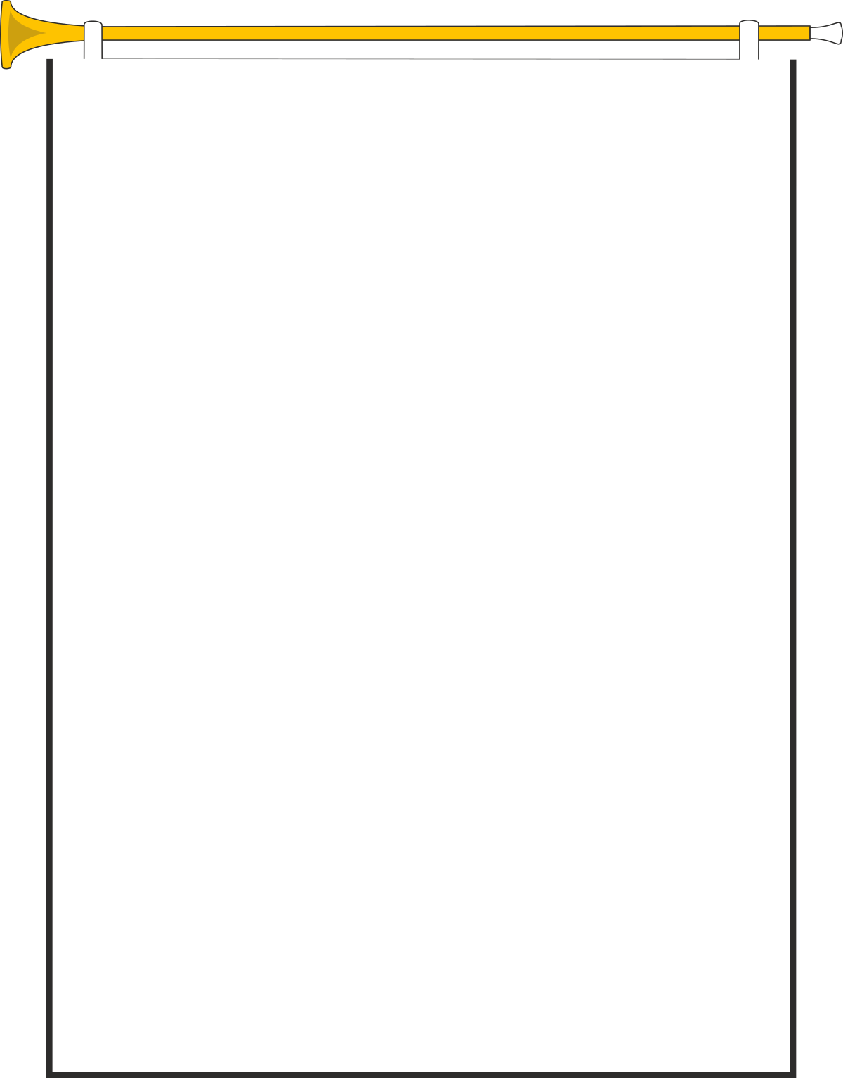 Borders and Frames Clipart: White Square with Yellow Arrow Up