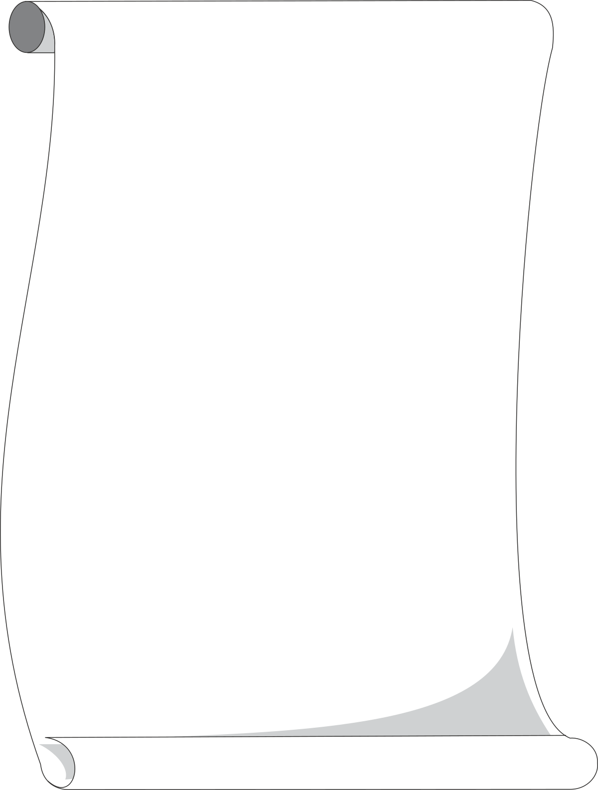Business Borders - Elegant Scroll with Blank Paper Clipart