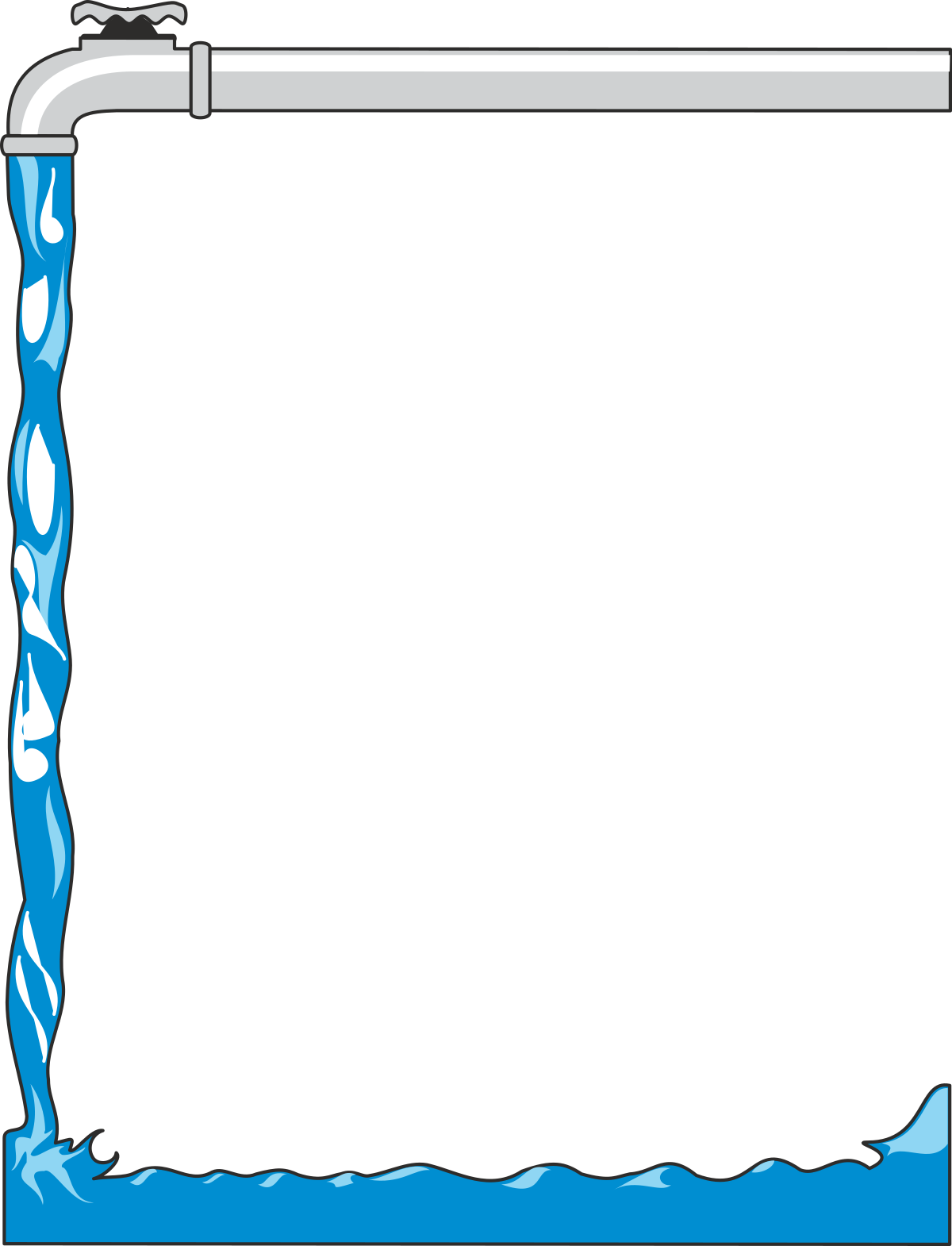 Water Tap Clipart with Blue Background - Decorative Borders and Miscellaneous Designs