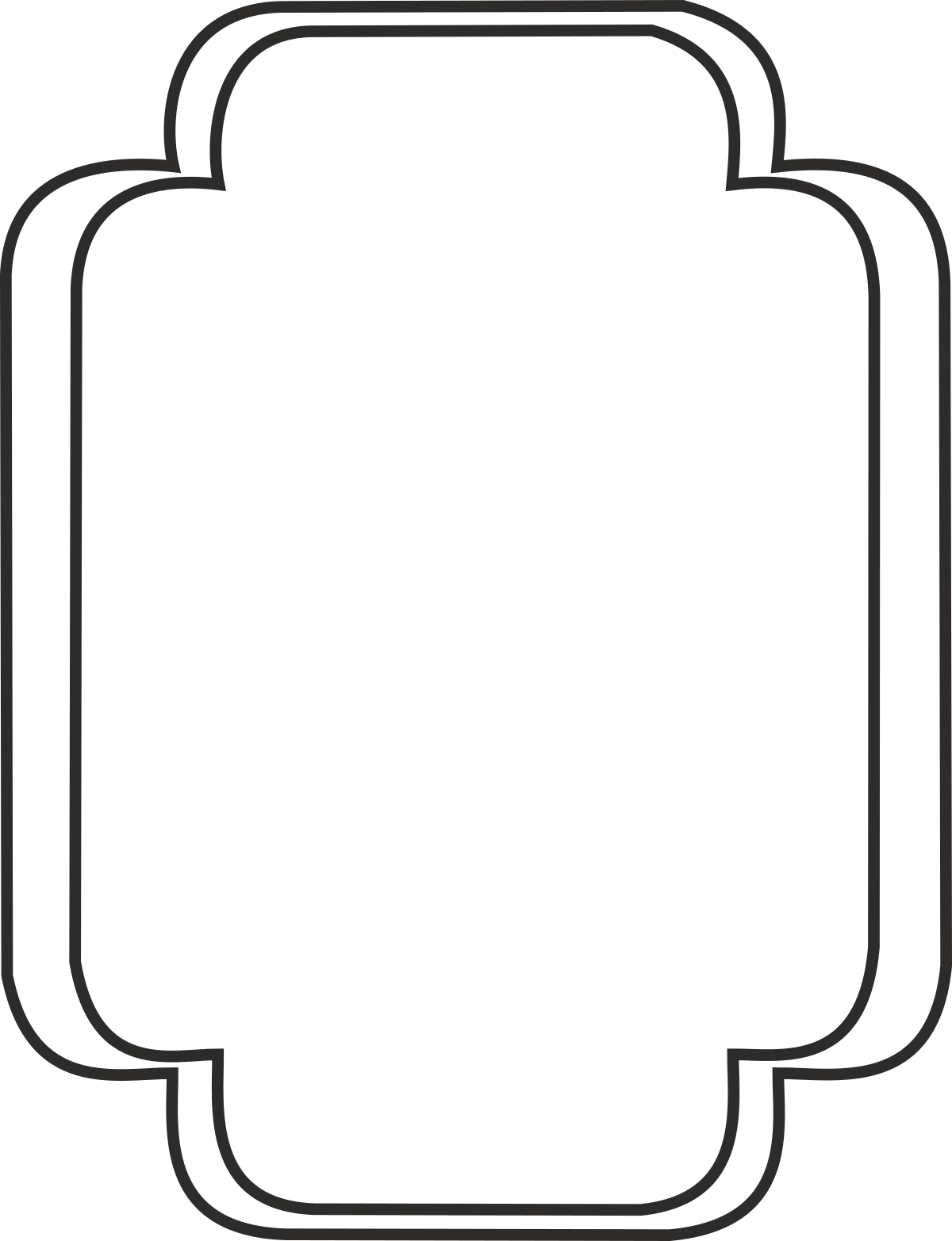 Elegant White Square Frame with Black Border Clipart for Creative Designs