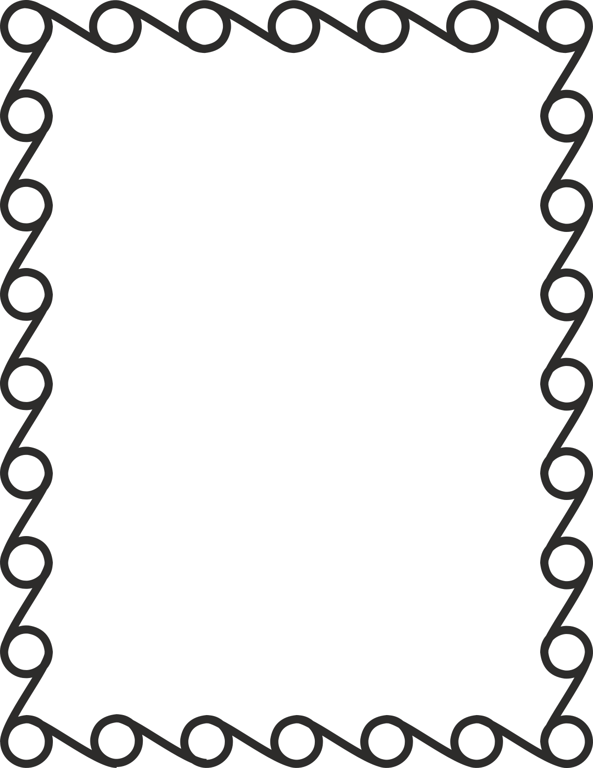 Borders and Frames Clipart: Elegant Black and White Design with Light Bulbs