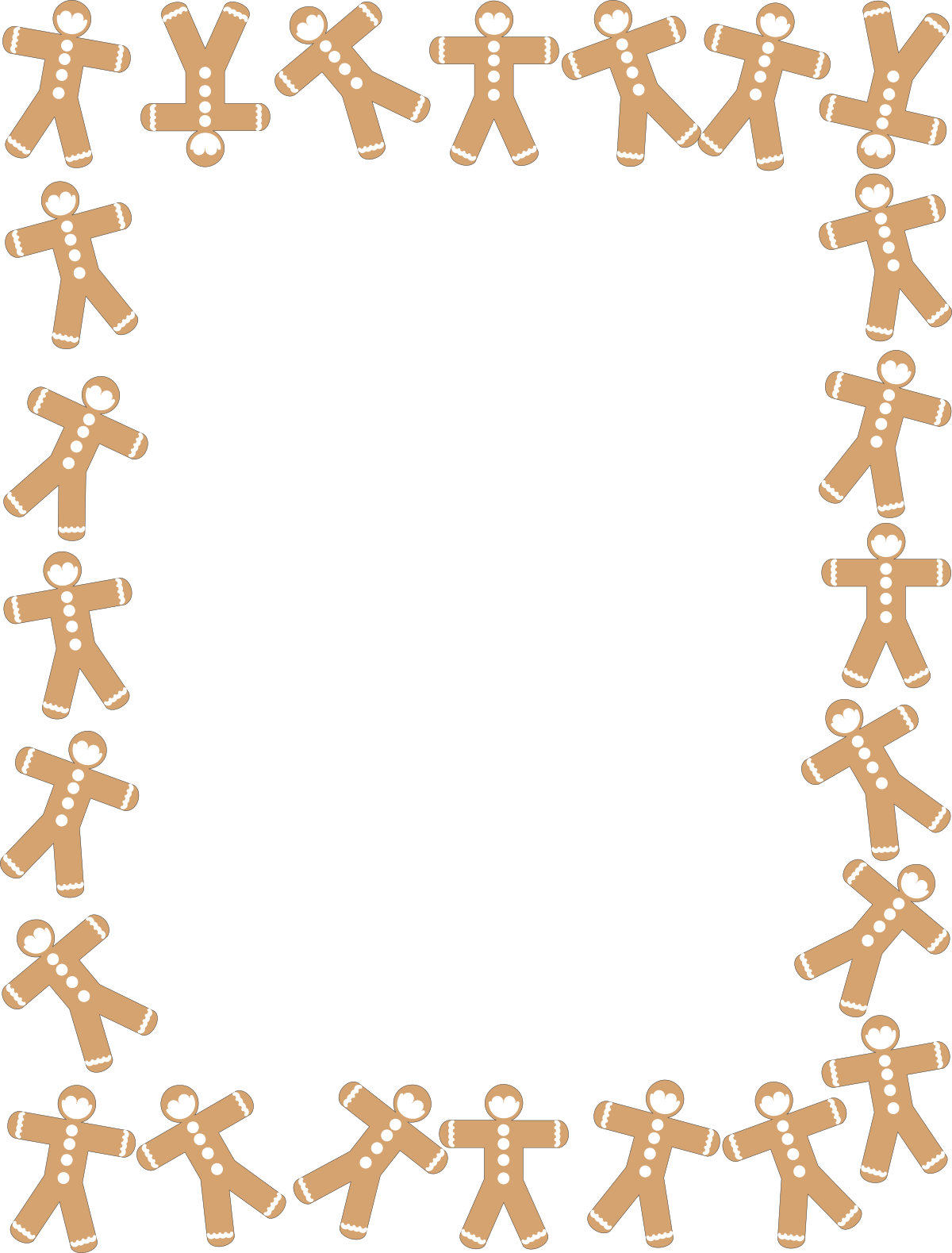 Borders and Frames Collection: Gingerbread Men Clipart for Festive Designs