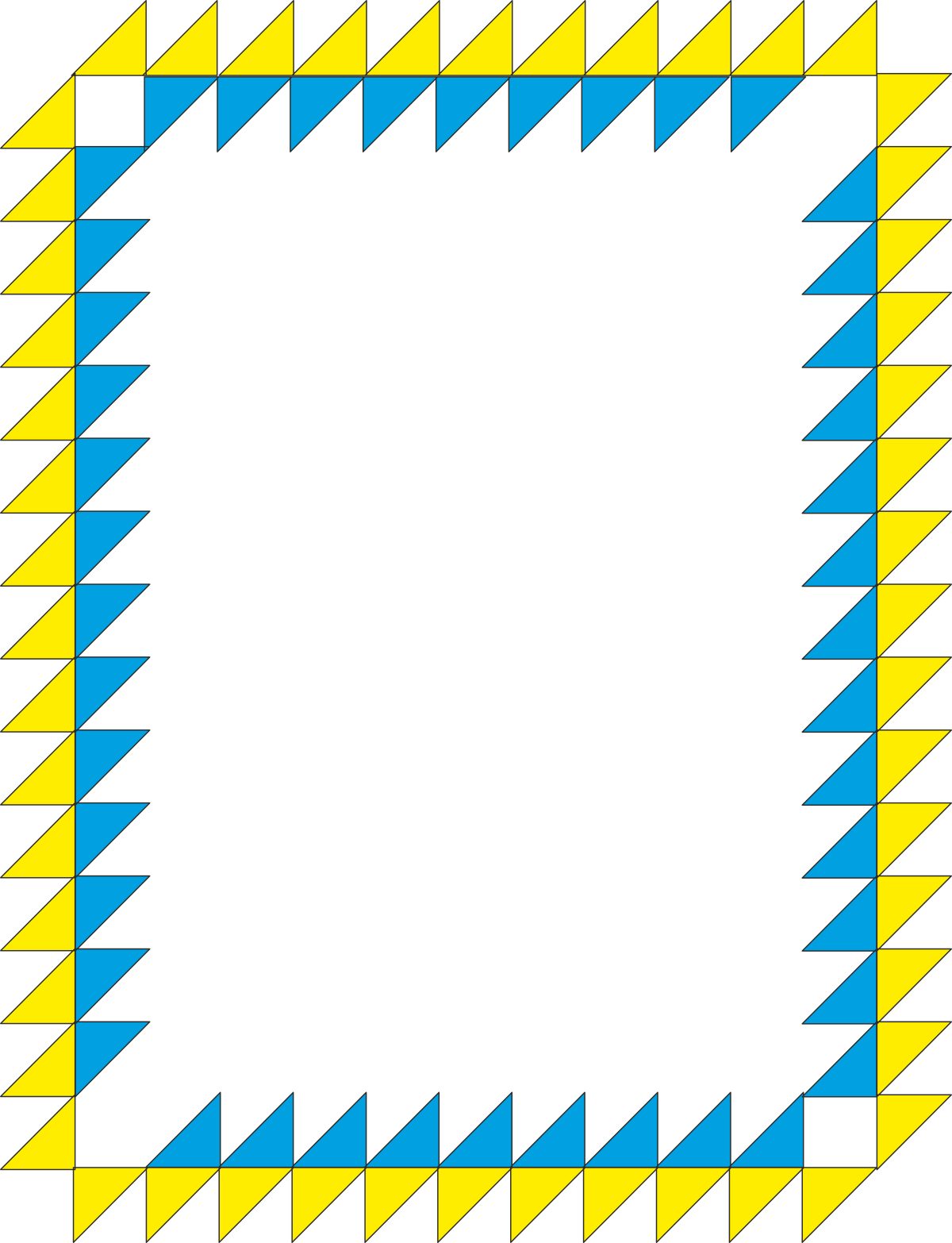 a square with a yellow and blue border clip art png transparent Borders and Frames: Vibrant Yellow and Blue Triangle Clipart Design