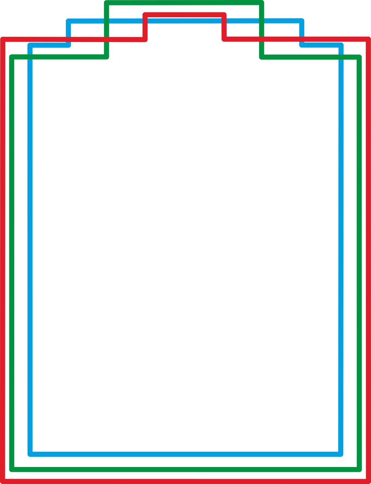 Borders and Frames Clipart: Stylish Red and Blue Borders for Creative Projects