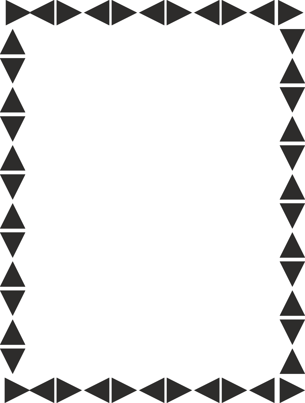 Geometric Black and White Triangle Borders and Frames Clipart