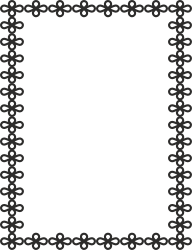 Borders and Frames: Elegant Square Frame with White Hearts on Black Background