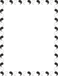 Black and White Square Frame Clipart with Elegant Patterns