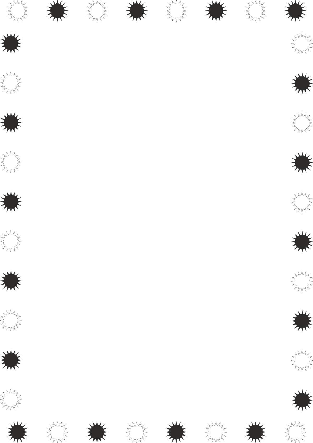 Borders and Frames Clipart - Black and White Circle Design with Stars