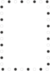 Borders and Frames Clipart - Black and White Circle Design with Stars
