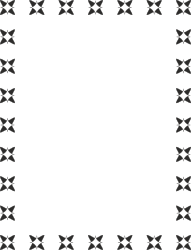 Borders and Frames: Black and White Square Frame with Star Pattern Clipart