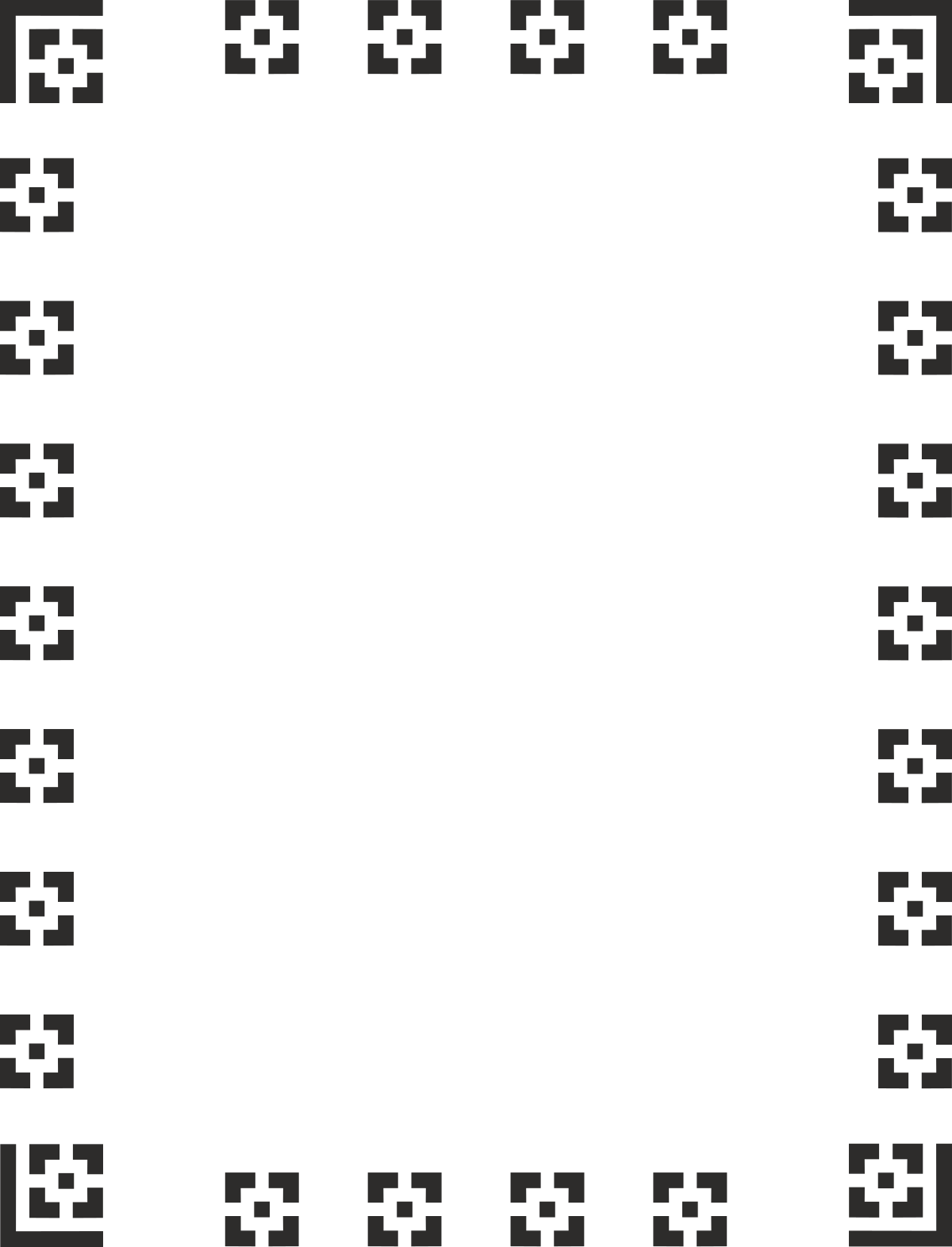 Borders and Frames Clipart: Elegant Square Design with Black Background