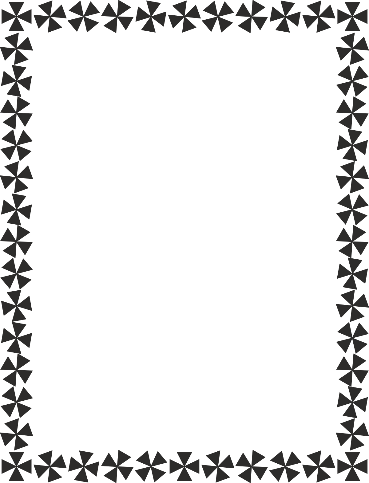 Black and White Triangles Border Frame Clipart - Elegant Design for Creative Projects